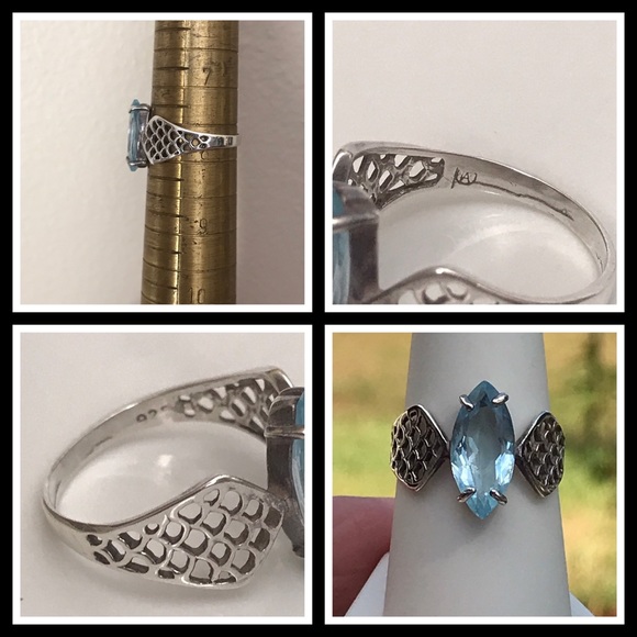 925 Aquamarine Ring - Picture 6 of 8